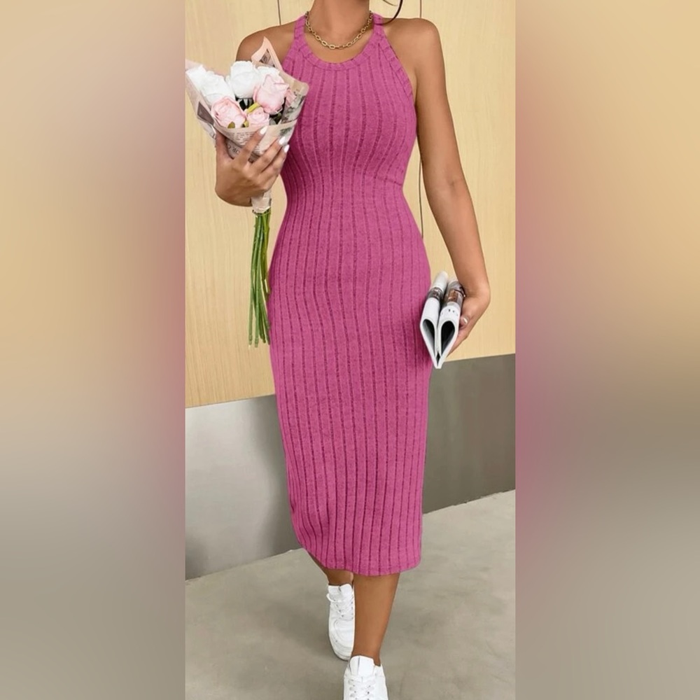 Hot Pink Midi Dress